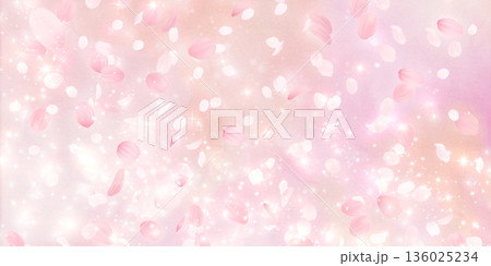 花びら舞い散る桜の背景素材 花びら舞い散る桜の背景素材 136025234