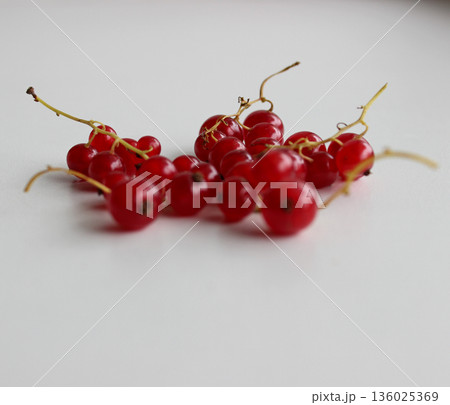 Freshly Picked Red Currant Berries Isolated On White Closeup Stock Photo Freshly Picked Red Currant Berries Isolated On White Closeup Stock Photo 136025369