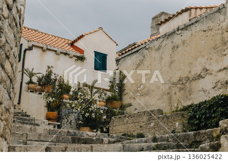 Amazing view of old town Dubrovnik, Croatia. Travel destination in Croatia Amazing view of old town Dubrovnik, Croatia. Travel destination in Croatia 136025422