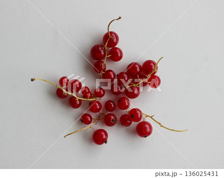 Currant Fruits Bunch With Red Berries On A White Background Stock Photo 136025431