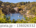 Sailing boats in the harbor bay Calo d'en Boira in the picturesque fishing village of Cala Figuera, Majorca, Mallorca, Balearic Islands, Spain, Europe 136026332