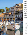 Traditional llaut boats in the harbor bay Calo d'en Busques in the fishing village of Cala Figuera, Mallorca, Balearic Islands, Spain, Europe 136026333