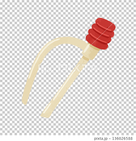 プラスチックの灯油ポンプ 水彩風ベクター手描きイラスト プラスチックの灯油ポンプ 水彩風ベクター手描きイラスト 136026588