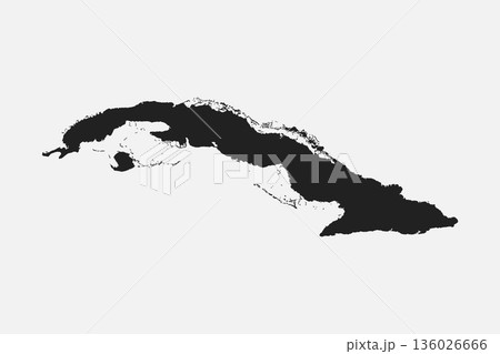 Map of Cuba, template Caribbean outline country 136026666