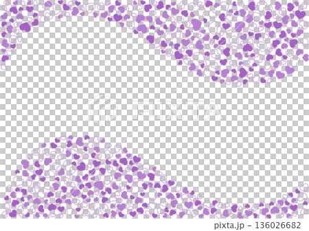 心形圖案背景紫色3色邊框和純色心形 136026682