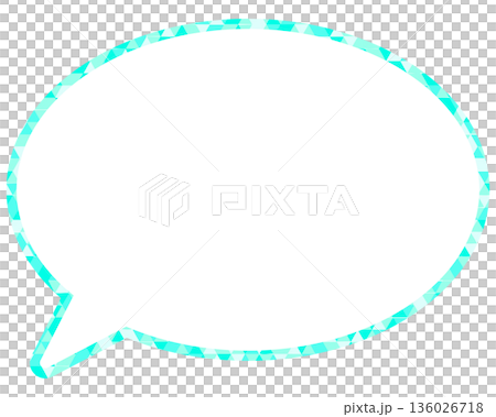 Stained glass style speech bubble, triangular pattern, round shape Stained glass style speech bubble, triangular pattern, round shape 136026718