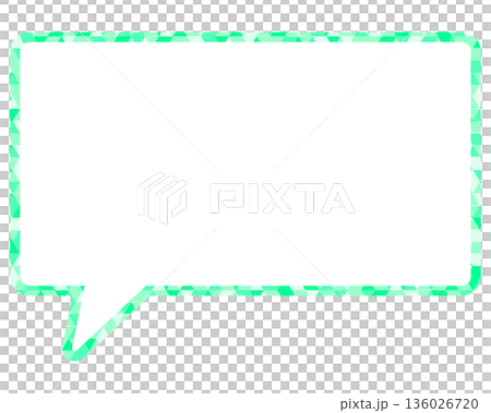 Stained glass style speech bubble, triangle pattern, square 136026720