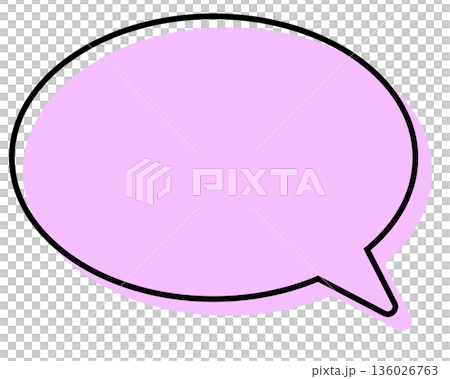 Simple speech bubble with misaligned lines - round Simple speech bubble with misaligned lines - round 136026763