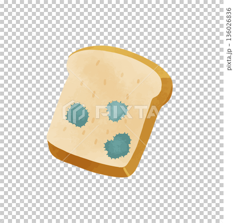 Blue moldy bread watercolor vector hand-drawn illustration Blue moldy bread watercolor vector hand-drawn illustration 136026836