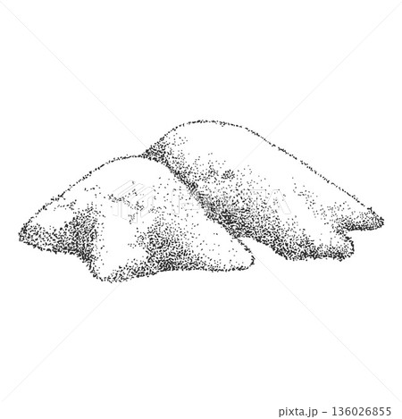 Sandalwood tree powder sketch, organic herbal cosmetics, medicinal plant extract product engraved hand drawn vector 136026855