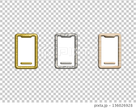 Gold and silver smartphone icon. Gold and silver smartphone icon. 136026928