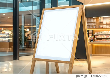 blank poster in shopping mall blank poster in shopping mall 136027050