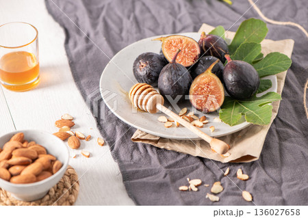 Fresh Black Mission Figs Still Life 136027658
