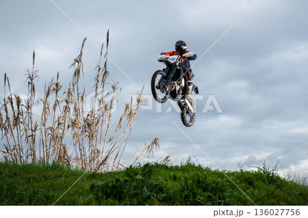 Enduro bike rider 136027756