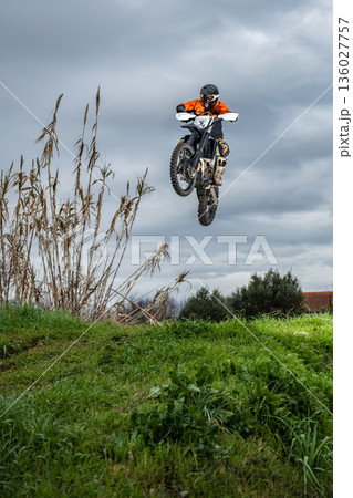 Enduro bike rider 136027757