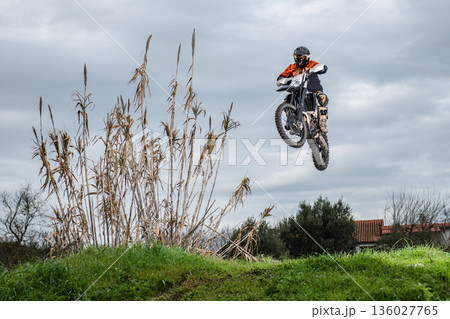 Enduro bike rider 136027765