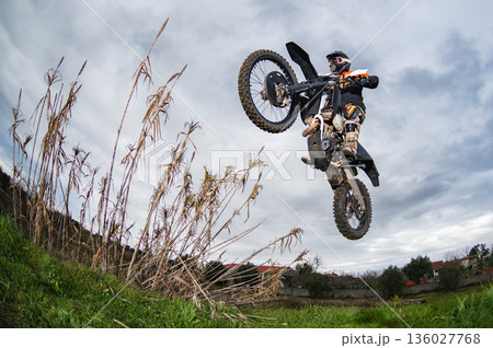 Enduro bike rider Enduro bike rider 136027768