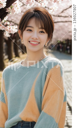 【桜色の風に包まれて】AI美女 【桜色の風に包まれて】AI美女 136027807