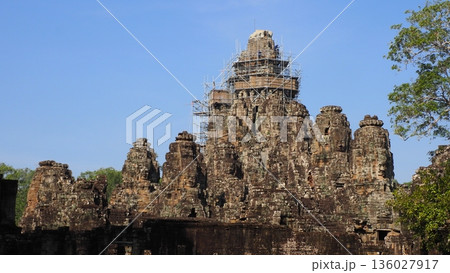 カンボジア アンコールトム バイヨン寺院 カンボジア アンコールトム バイヨン寺院 136027917