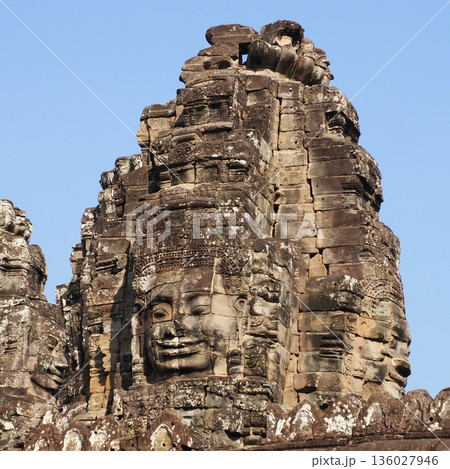 カンボジア アンコールトム バイヨン寺院 カンボジア アンコールトム バイヨン寺院 136027946