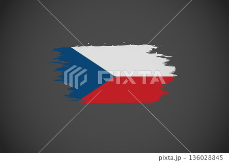Czech Republic Flag with Artistic Brushstroke Effect. Czech Republic Flag with Artistic Brushstroke Effect. 136028845
