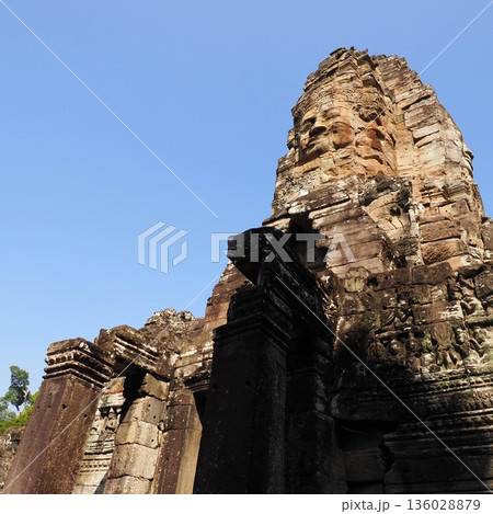 カンボジア アンコールトム バイヨン寺院 カンボジア アンコールトム バイヨン寺院 136028879