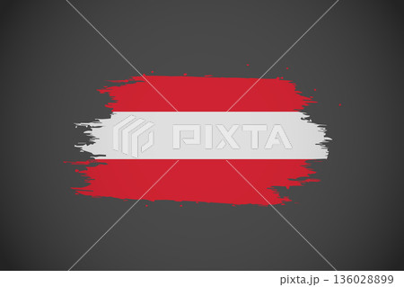 Austria Flag Design with Artistic Brushstrokes. 136028899