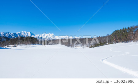 中山高原・スノートレッキング （北アルプスの眺め） 136028986