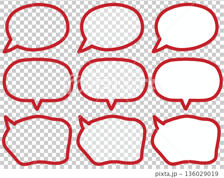 Simple speech bubble red fill pattern 136029019