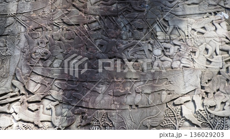 カンボジア アンコールトム バイヨン寺院 カンボジア アンコールトム バイヨン寺院 136029203