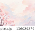 水彩で描いた桜の花のイラスト12 136029279