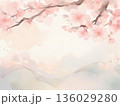 水彩で描いた桜の花のイラスト11 136029280