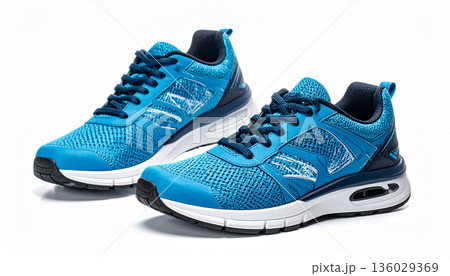 Blue Running Shoes Isolated on White 136029369