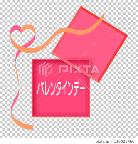 Valentine's Day cute heart gift box with ribbon, red and pink Valentine's Day cute heart gift box with ribbon, red and pink 136029466