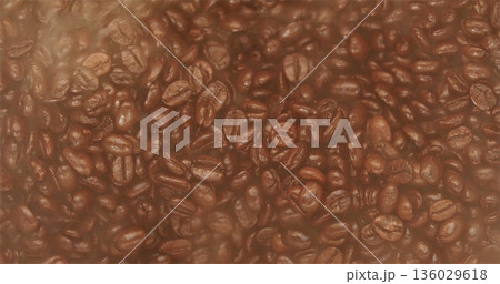Fresh coffee beans ready for brewing in a coffee shop located in a busy city during the morning rush hour 136029618