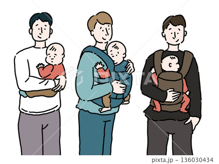 赤ちゃんを抱っこするパパ 赤ちゃんを抱っこするパパ 136030434