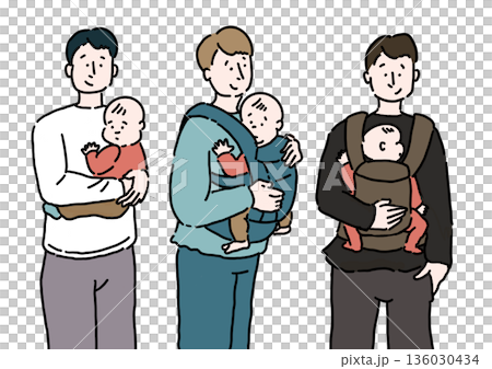 赤ちゃんを抱っこするパパ 赤ちゃんを抱っこするパパ 136030434