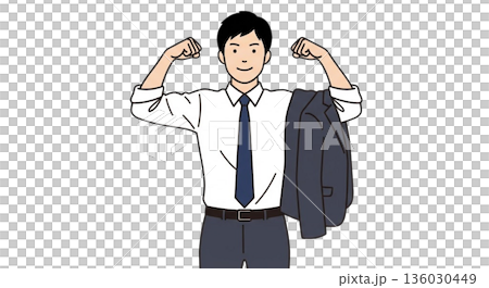 筋肉（力持ち・新人男性） 136030449