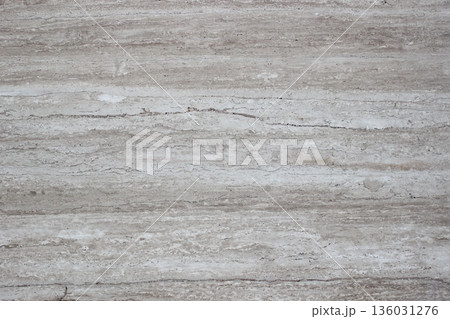 Travertine Silver texture with horizontal patterns of cream and brownish grey parallel lines and unique pores. Travertine Silver texture with horizontal patterns of cream and brownish grey parallel lines and unique pores. 136031276