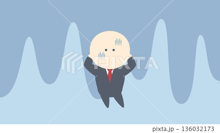 ビジネスイメージイラスト_青ざめるビジネスマン ビジネスイメージイラスト_青ざめるビジネスマン 136032173
