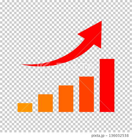 Illustration of an upward trending bar graph 136032538