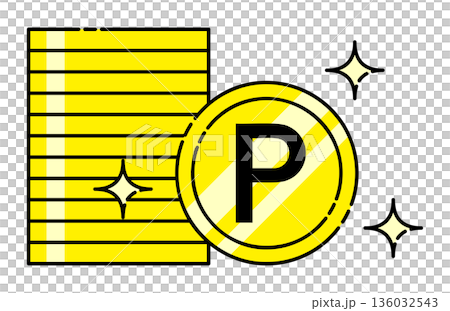 積立のイメージイラスト ポイント硬貨 積立のイメージイラスト ポイント硬貨 136032543