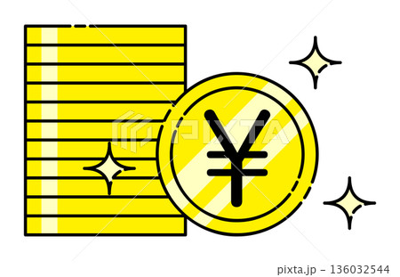 積立のイメージイラスト 円硬貨 136032544