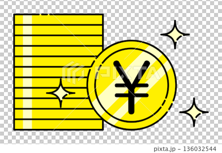 積立のイメージイラスト 円硬貨 136032544