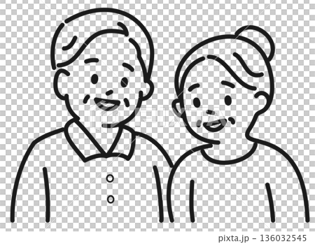 寄り添うシニアカップル 寄り添うシニアカップル 136032545