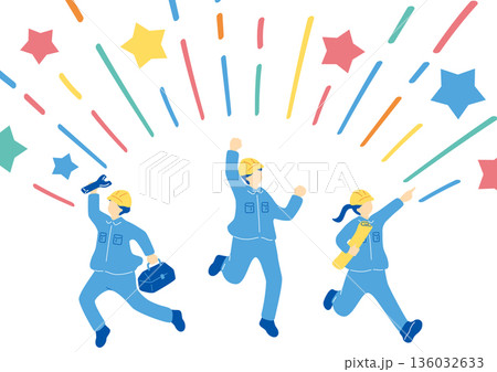 ブルーカラー労働者 136032633