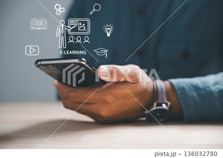 Learn about e-learning with mobile access, streaming live video for online courses and seamless training, where you can learn self-knowledge acquisition anywhere anytime, enjoying education 136032780