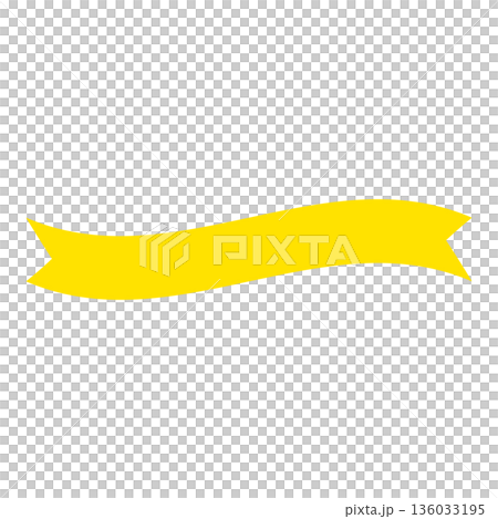 黄色いリボンのイラスト 136033195
