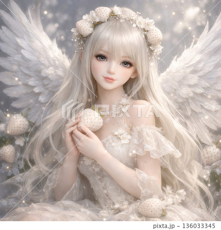 白苺の戴冠：至高の美を纏うスノー・エンジェル ​Coronation of White Be 136033345