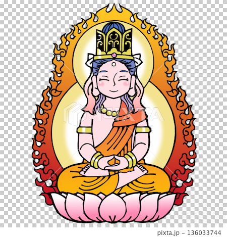 大日如来（B)（胎蔵界・笑 136033744